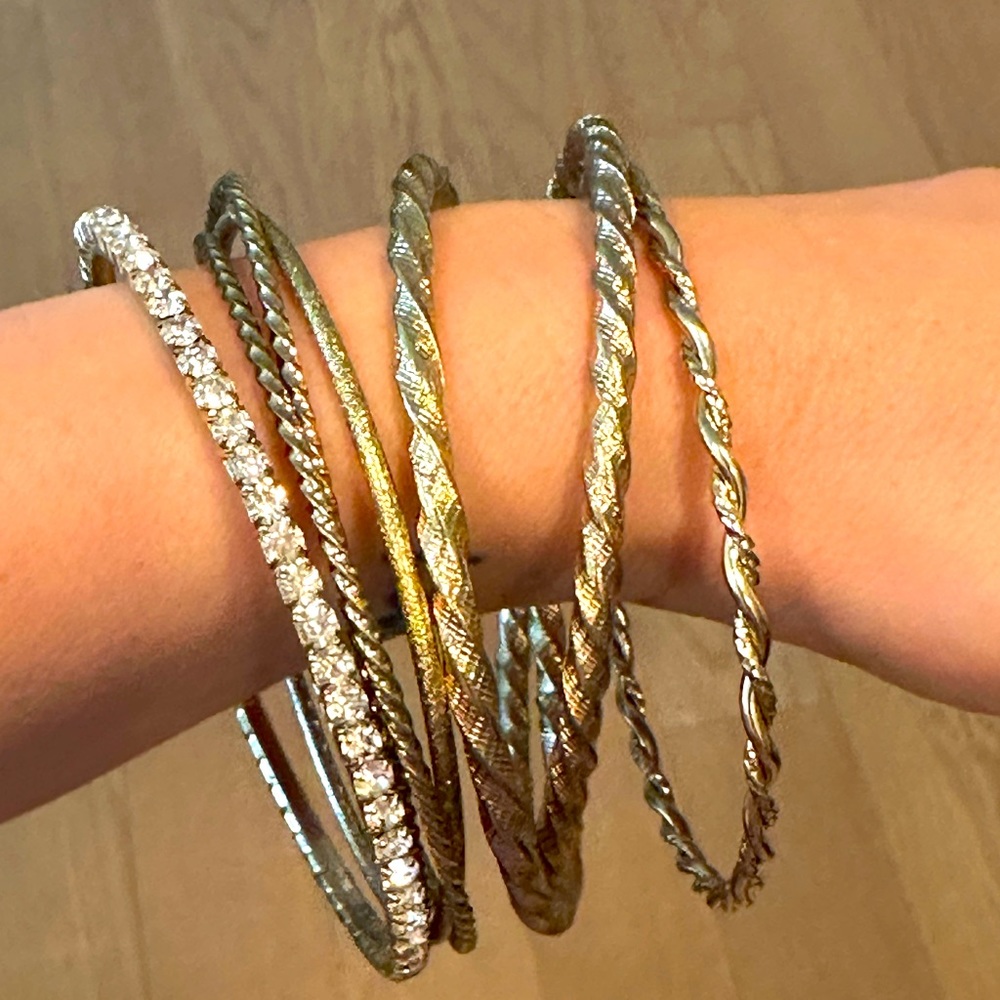 Gold, dangle, bracelets